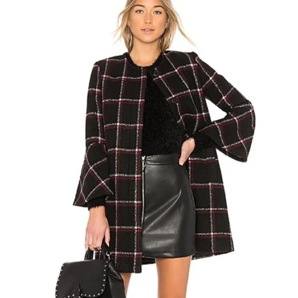 BB Dakota Hewes Black Plaid Coat
